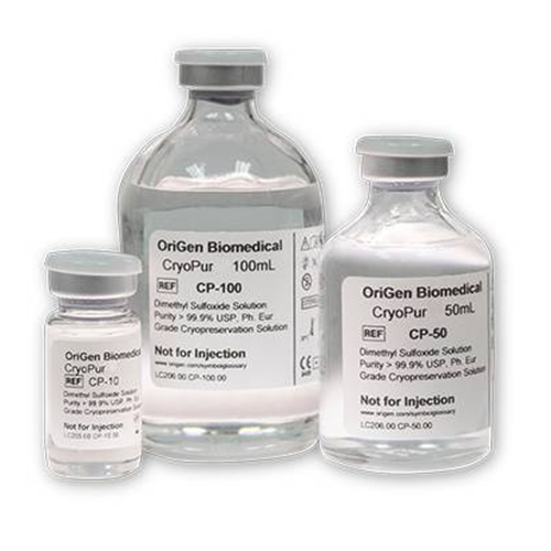 OriGen CryoPur 全规格 DMSO 系列，CP-10 为 10mL 小包装规格